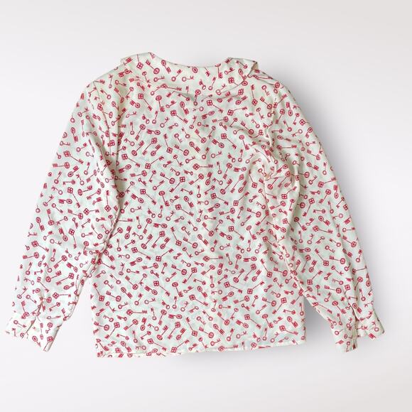 Russ Vintage 1980s Retro Union Made White Red Key‎ Size M - Picture 4 of 10